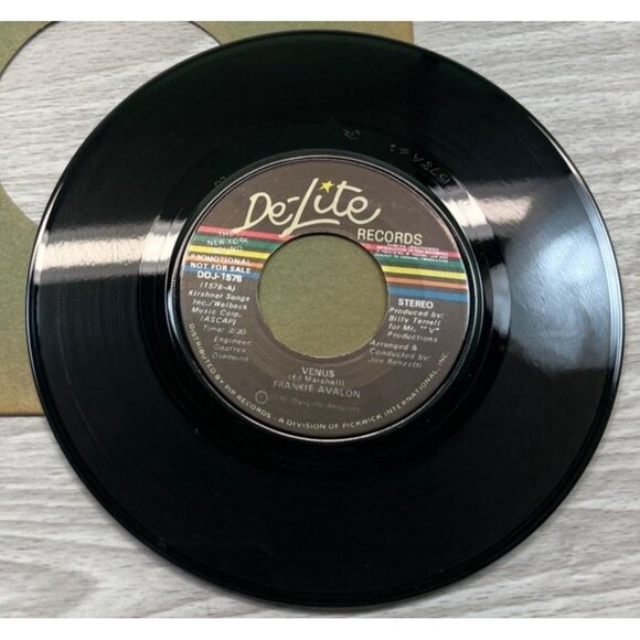Frankie Avalon Venus 45 Vinyl 70s Pop Soul Promo De-Lite DDJ-1578 VG+ - Picture 4 of 6